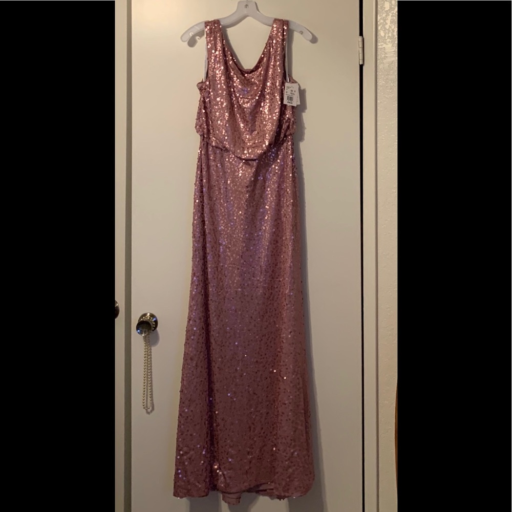 David’s Bridal rose sequin gown NWWT